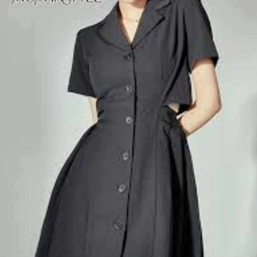Dazy Black Dress With Side Split New